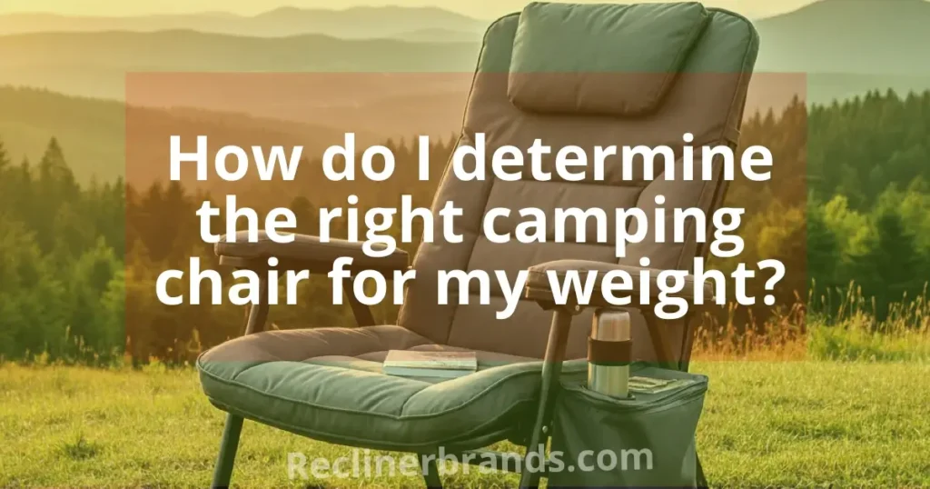 how do I determine the right camping chair for my weight