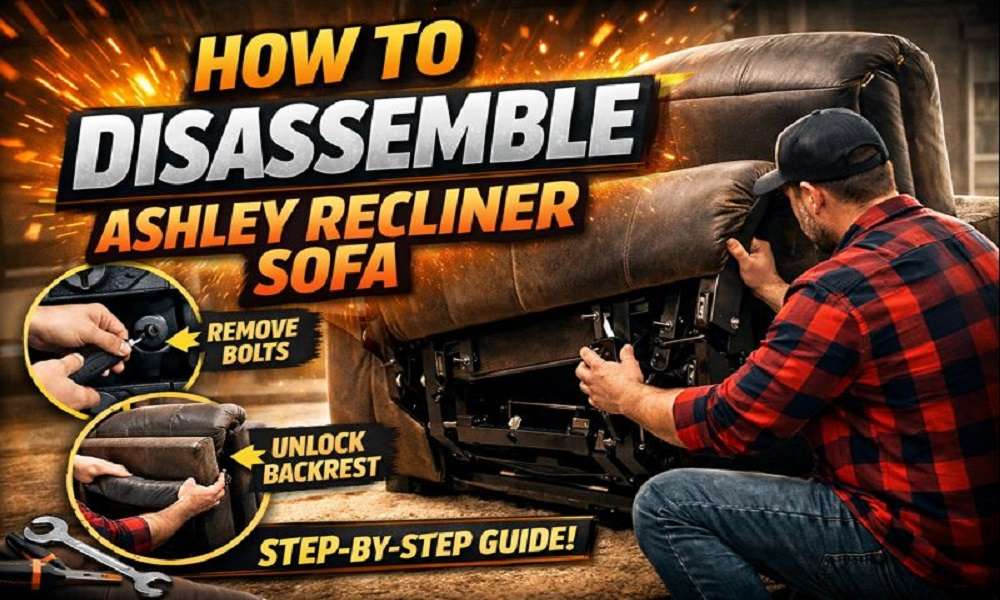 how to disassemble an Ashley recliner sofa safely