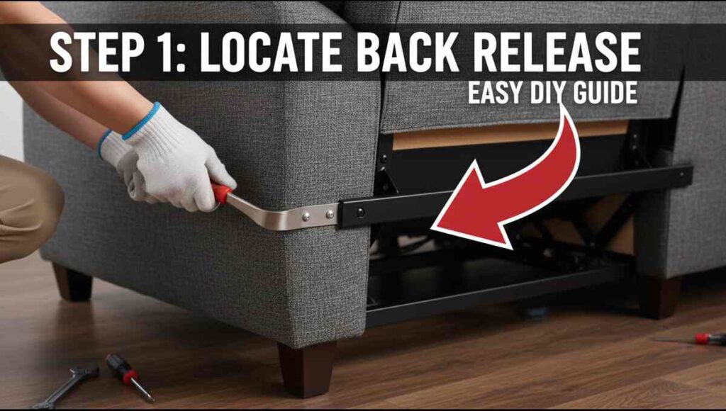 locate the back release mechanism