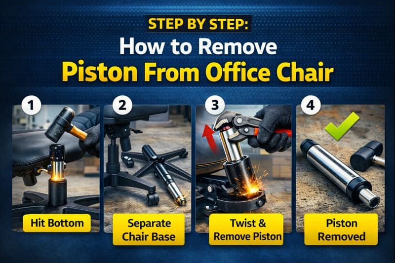 step by step how to remove piston from office chair
