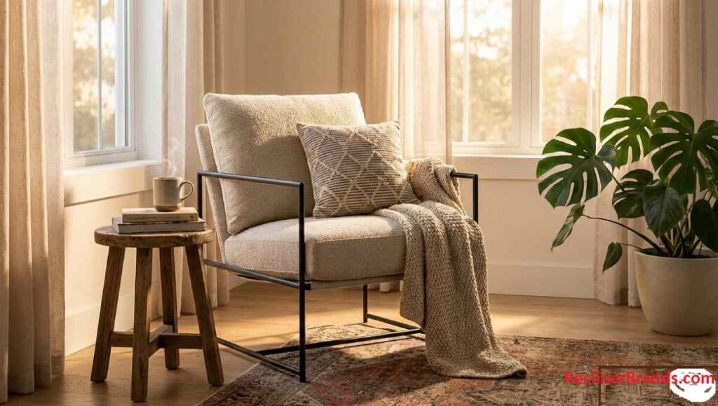 where to place the zinus aidan sling accent chair